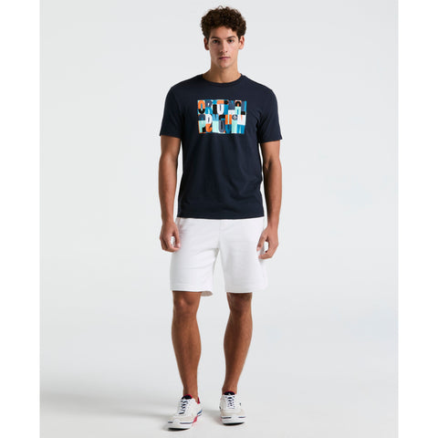 Color Block Logo Tee (Dark Sapphire) 