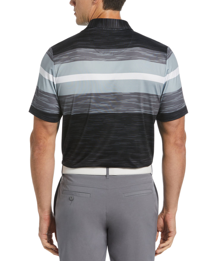 Color Block Engineered Marl Stripe Polo (Caviar) 