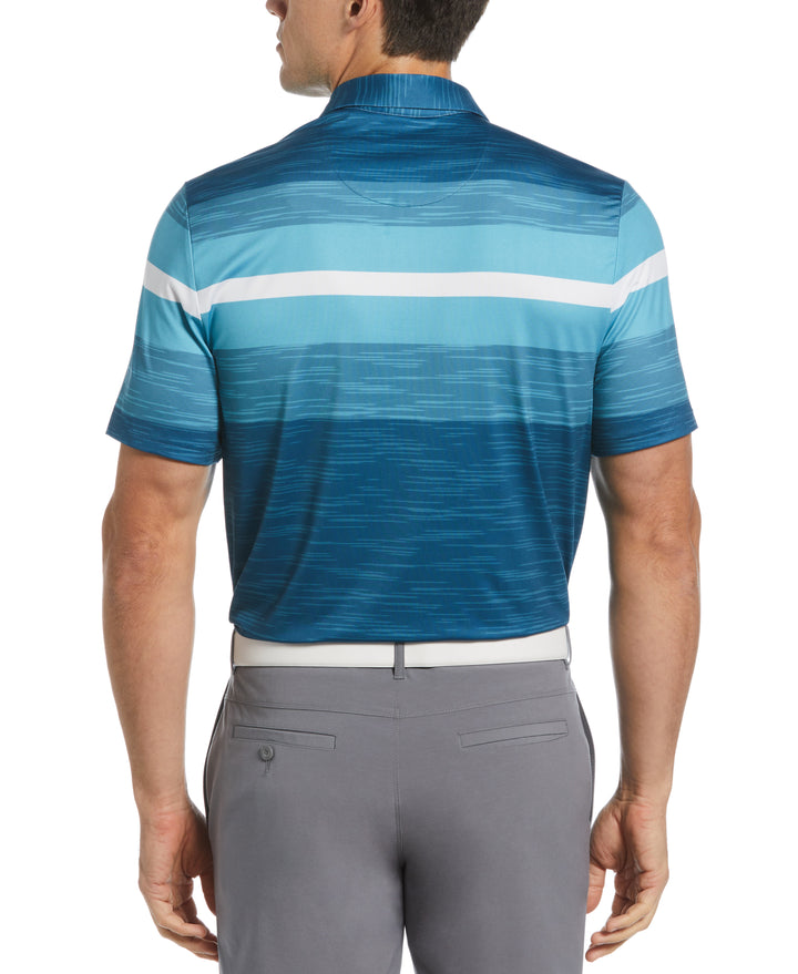 Color Block Engineered Marl Stripe Polo (Corsair) 
