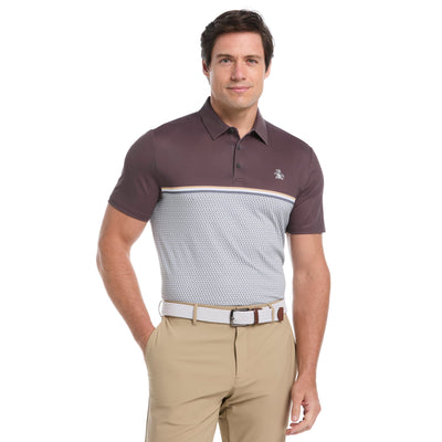 Color Block "P" Print Golf Polo