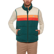 Faux Down Color Block Vest (June Bug) 