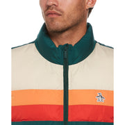 Faux Down Color Block Vest (June Bug) 