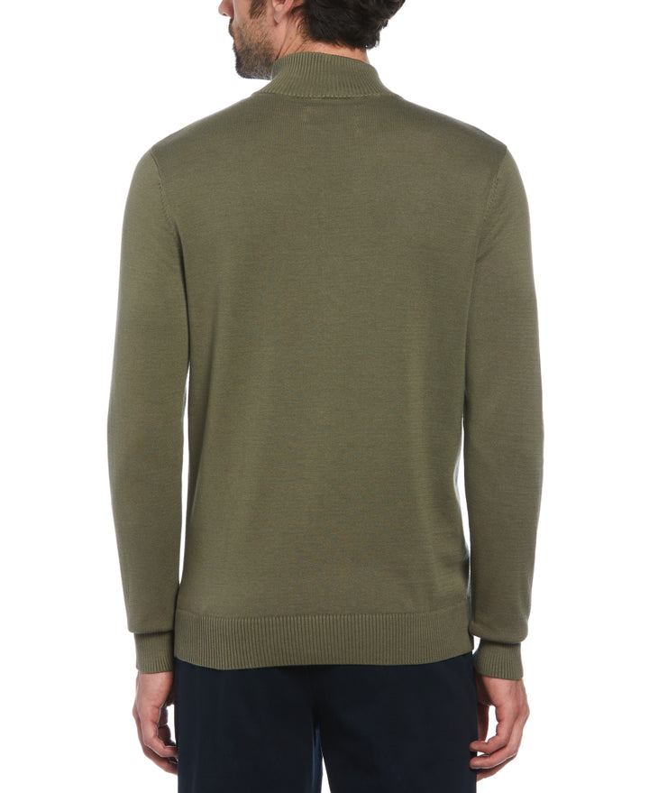 Color Block 1/4 Zip Sweater (Dusty Olive) 