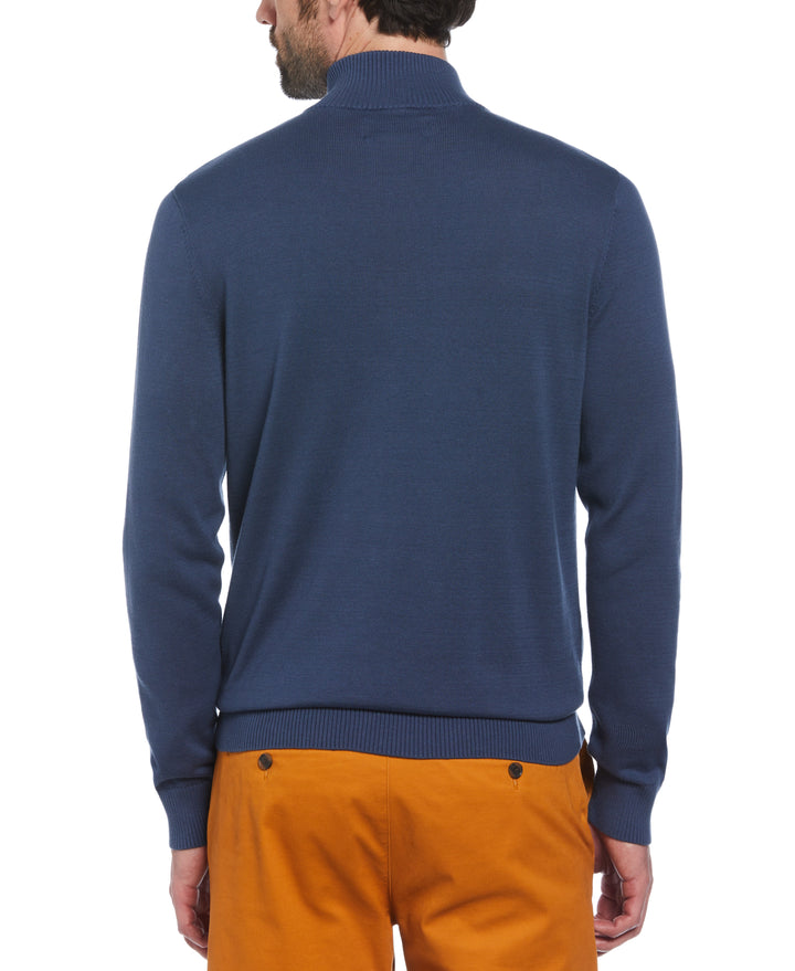 Color Block 1/4 Zip Sweater (Sargasso Sea) 