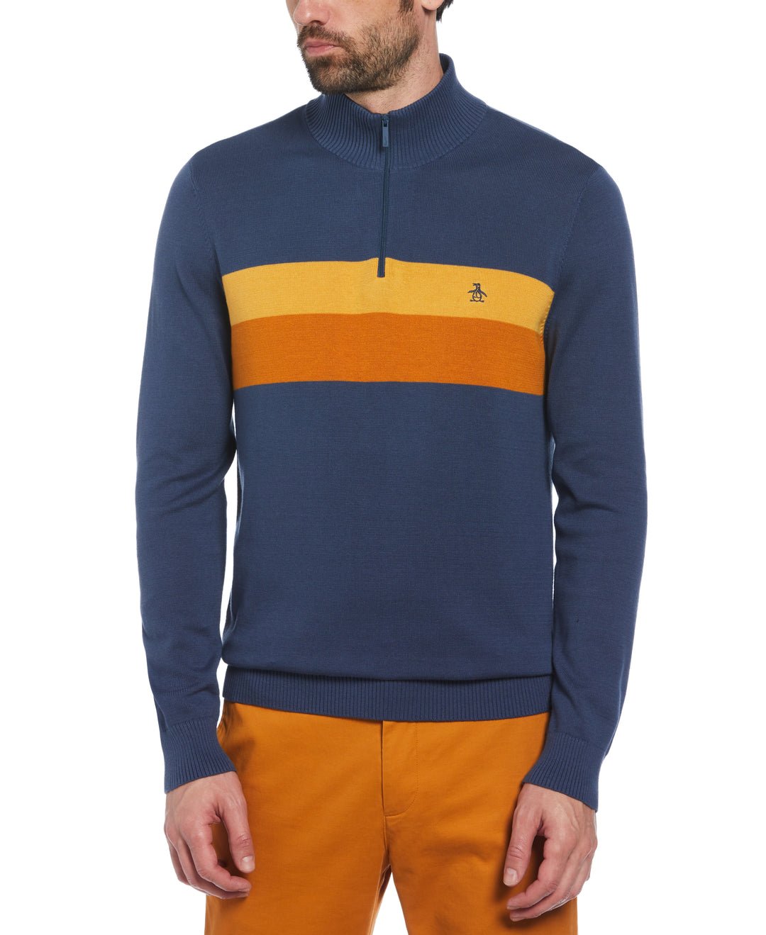 Color Block 1/4 Zip Sweater (Sargasso Sea) 