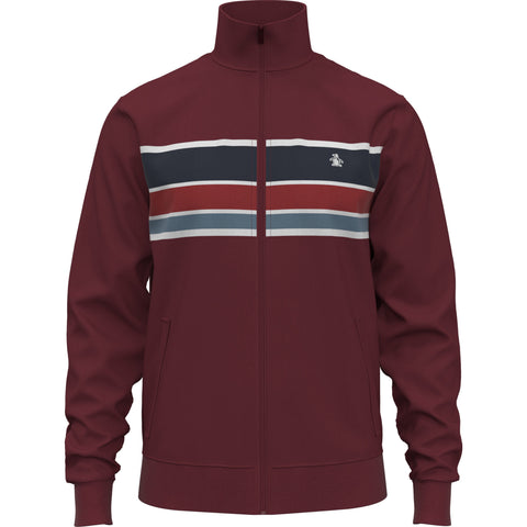 Color Block Stripe Track Jacket (Cabernet) 
