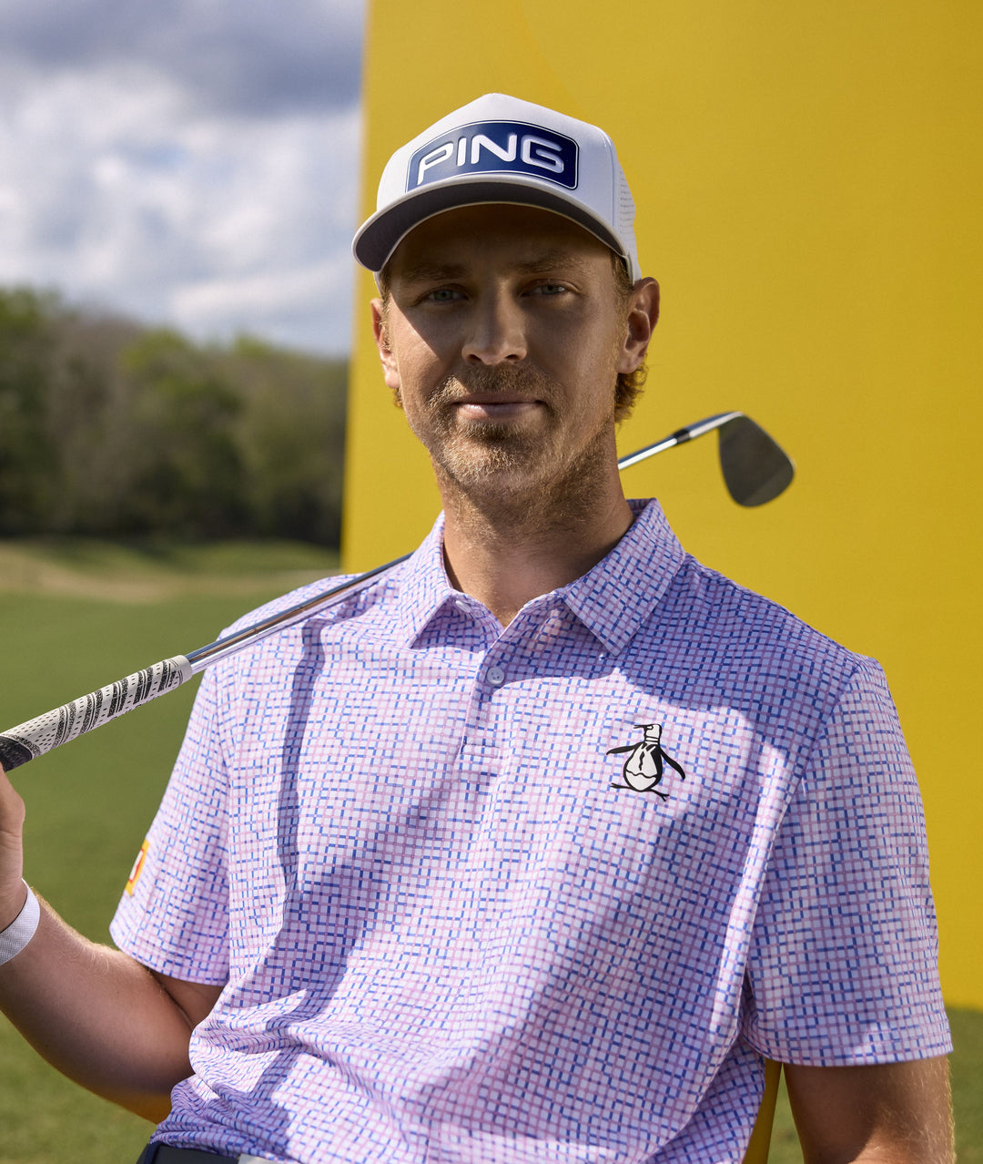 Color Theory Gingham Golf Polo-Golf Polos-Original Penguin