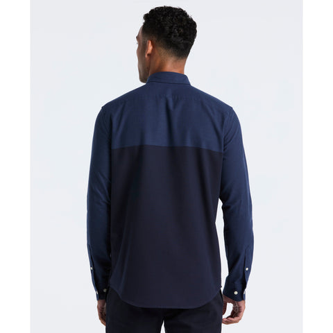 Stretch Colorblock Oxford Shirt (Dark Sapphire) 