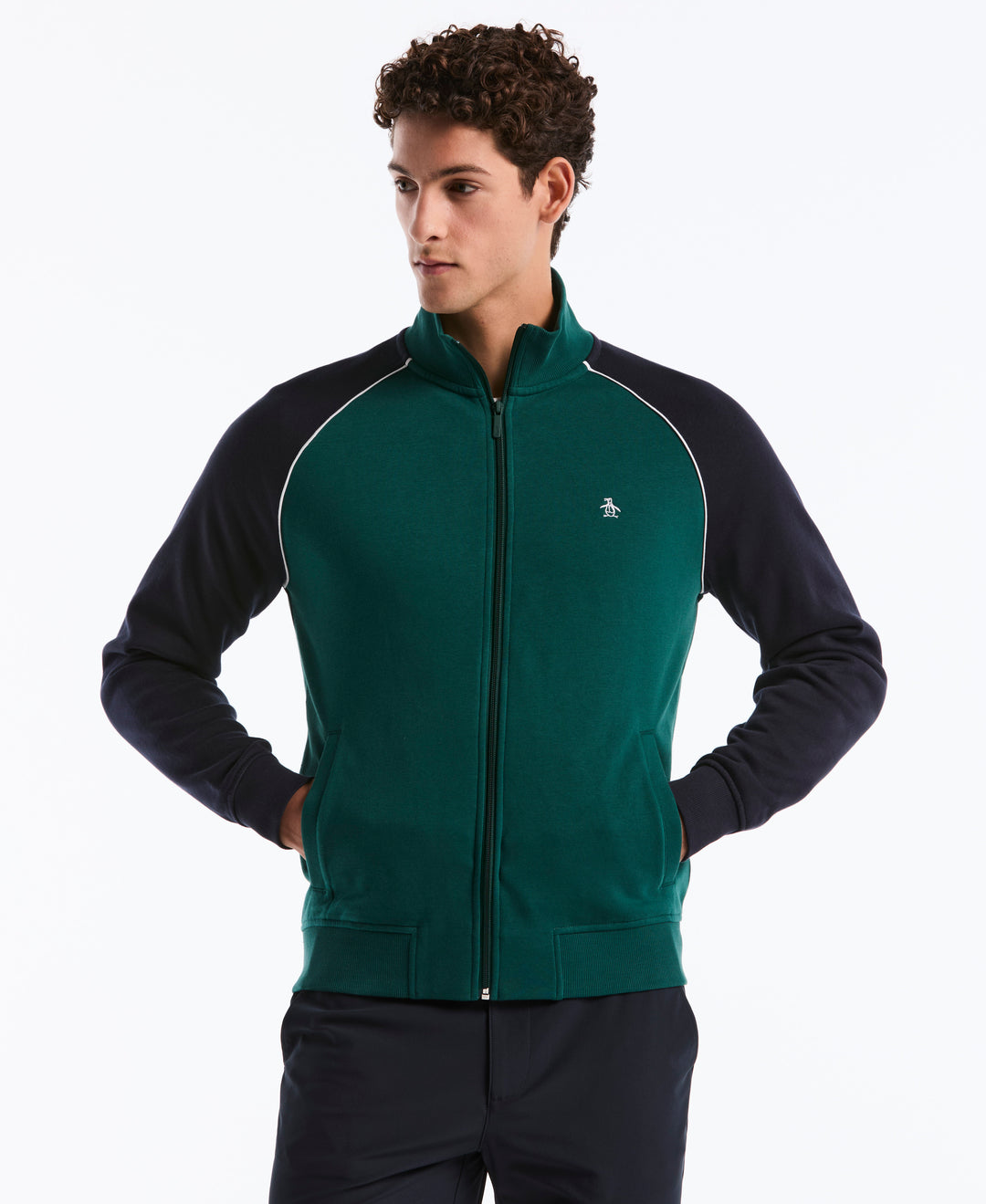 Colorblock Fleece Track Jacket-Jackets-Botanical Garden-XS-Original Penguin