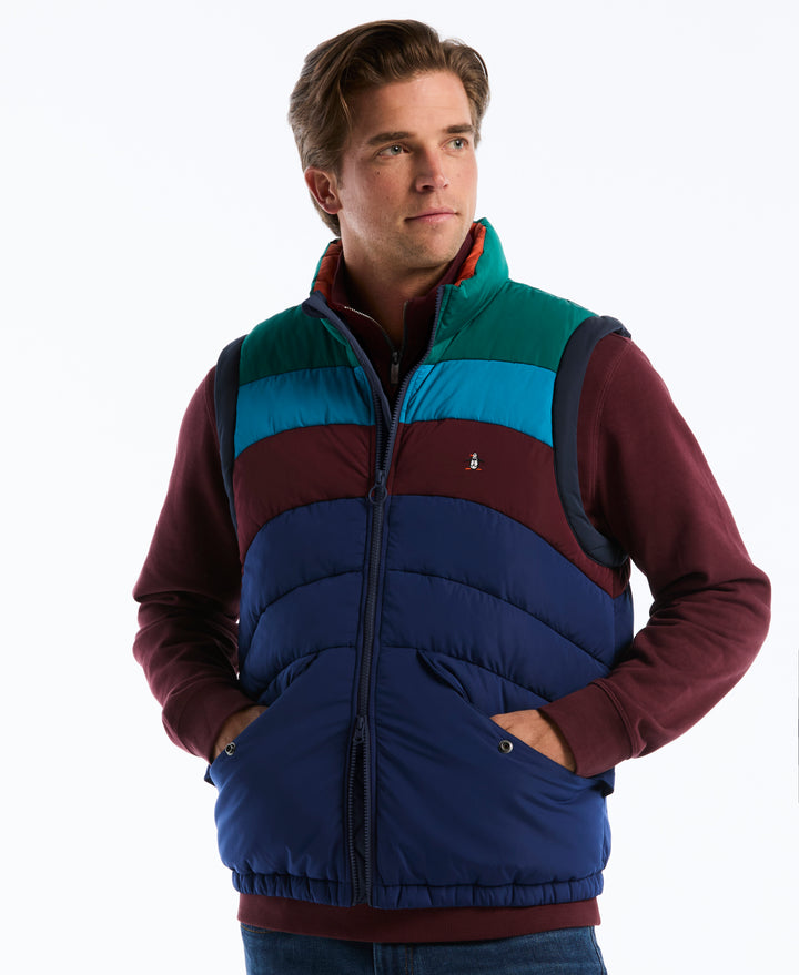 Colorblock Insulated Quilted Vest (Blue Depths) 