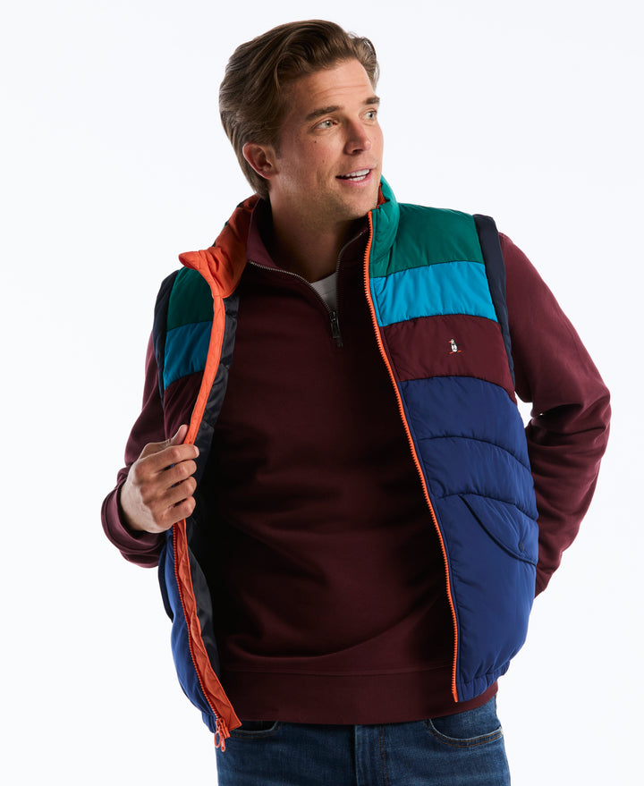 Colorblock Insulated Quilted Vest (Blue Depths) 