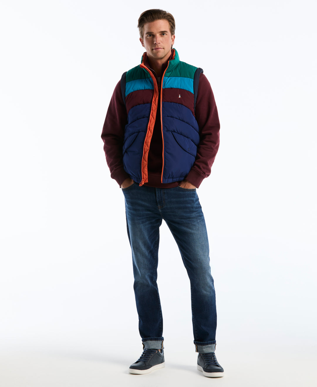 Colorblock Insulated Quilted Vest (Blue Depths) 