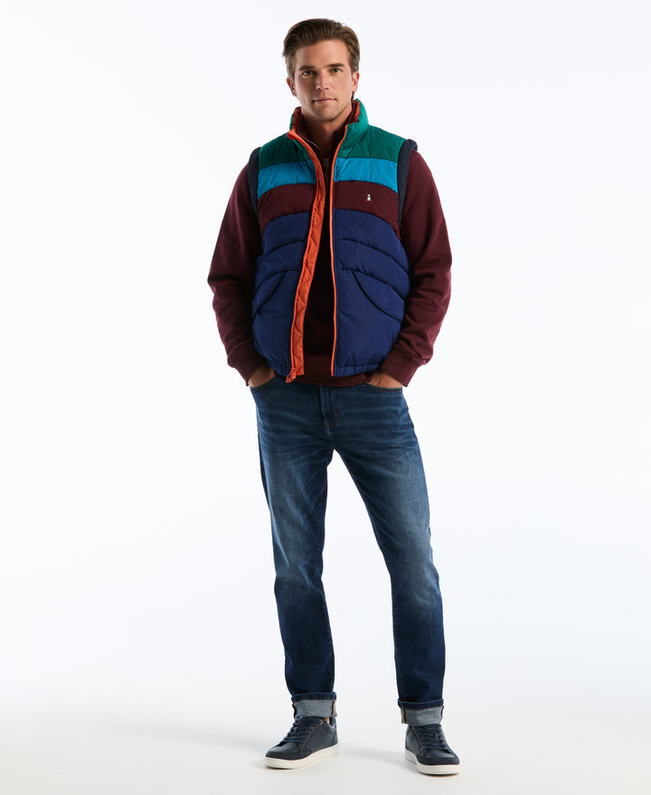 Colorblock Insulated Quilted Vest (Blue Depths) 