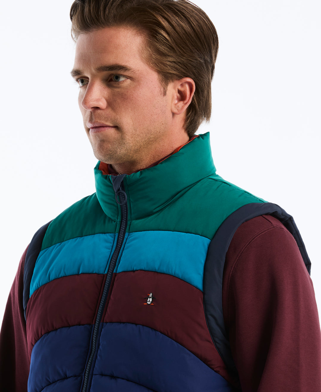 Colorblock Insulated Quilted Vest (Blue Depths) 