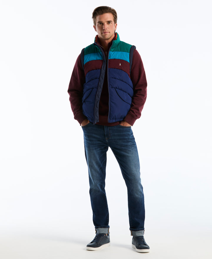 Colorblock Insulated Quilted Vest (Blue Depths) 