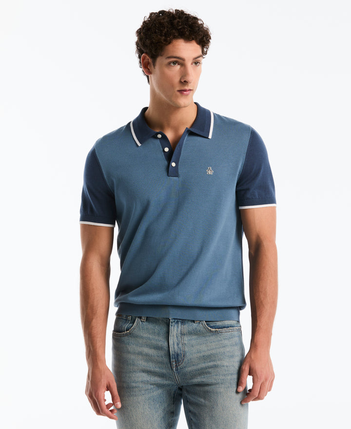 Colorblock Sweater Polo-Sweater Polo-Copen Blue-XS-Original Penguin