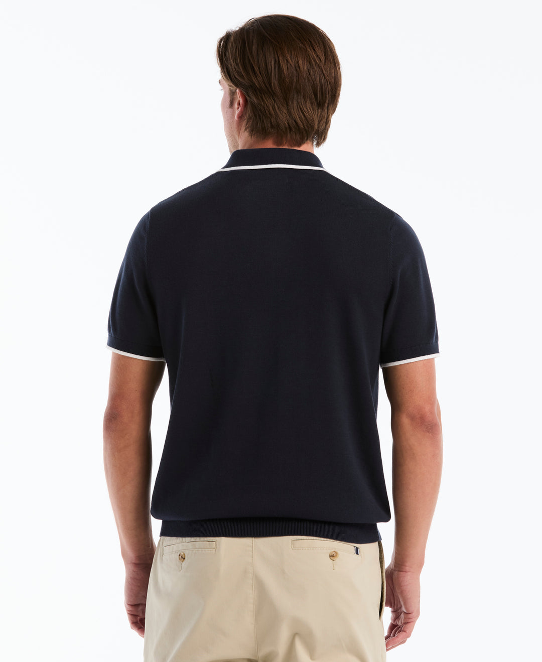 Cotton Tipped Sweater Polo (Dark Sapphire) 