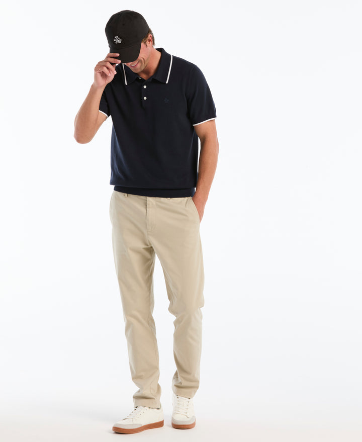 Cotton Tipped Sweater Polo (Dark Sapphire) 