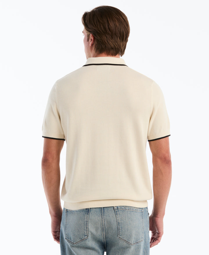 Cotton Tipped Sweater Polo (Birch) 
