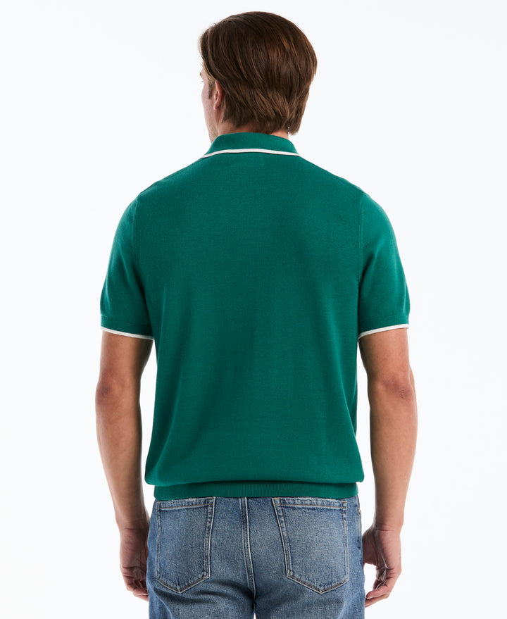 Cotton Tipped Sweater Polo (Storm) 