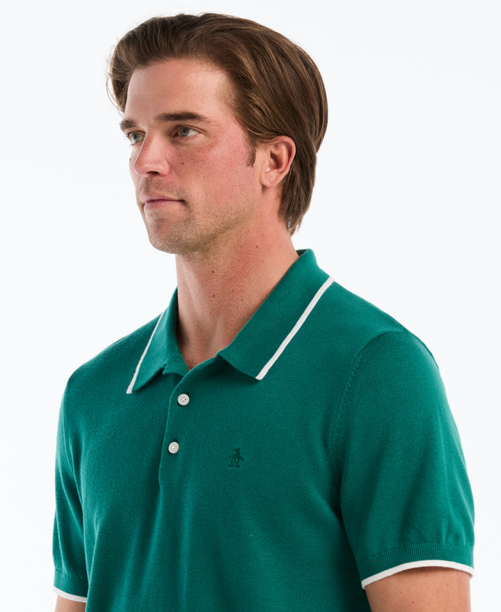 Cotton Tipped Sweater Polo (Storm) 