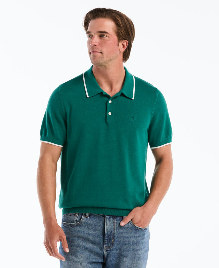 Cotton Tipped Sweater Polo (Storm) 