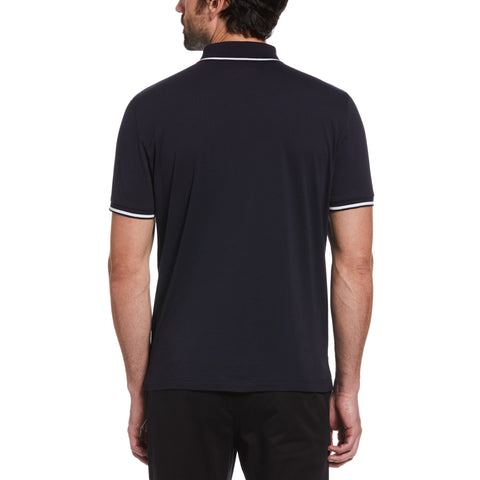 Tipped Solid Polo (Dark Sapphire) 