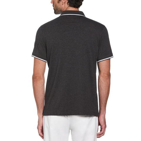 Tipped Solid Polo (Dk Charcoal Heather) 