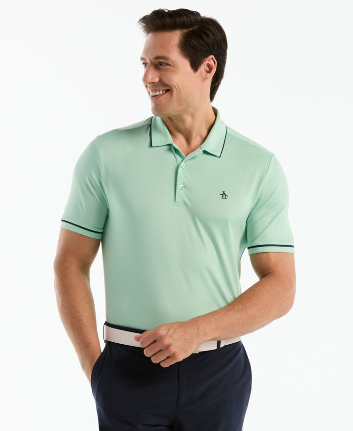 Contrast Tipping Solid Golf Polo-Golf Polos-Lichen-S-Original Penguin