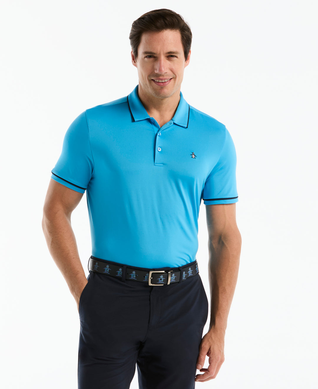 Contrast Tipping Solid Golf Polo-Golf Polos-Malibu Blue-S-Original Penguin