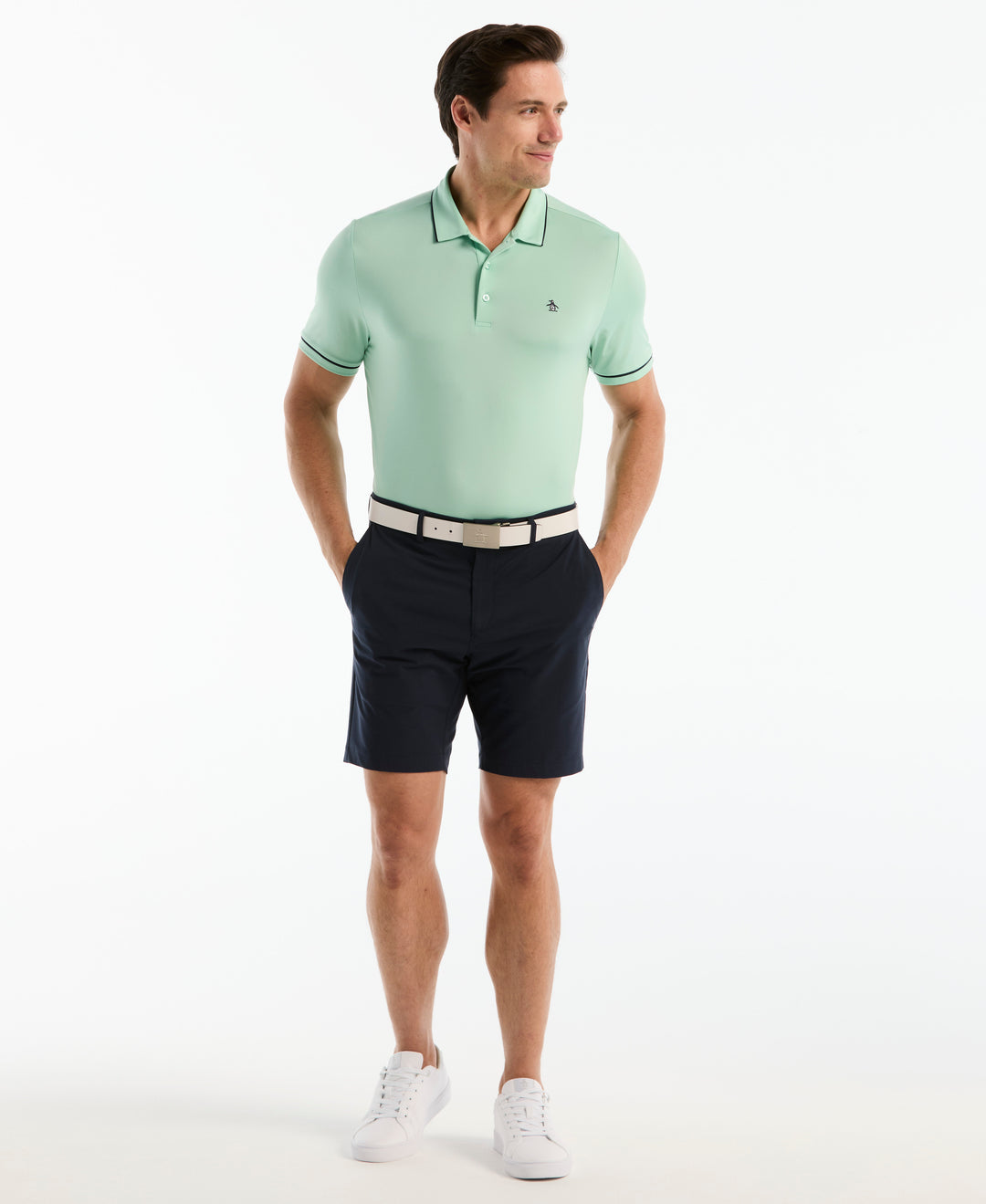 Contrast Tipping Solid Golf Polo-Golf Polos-Original Penguin