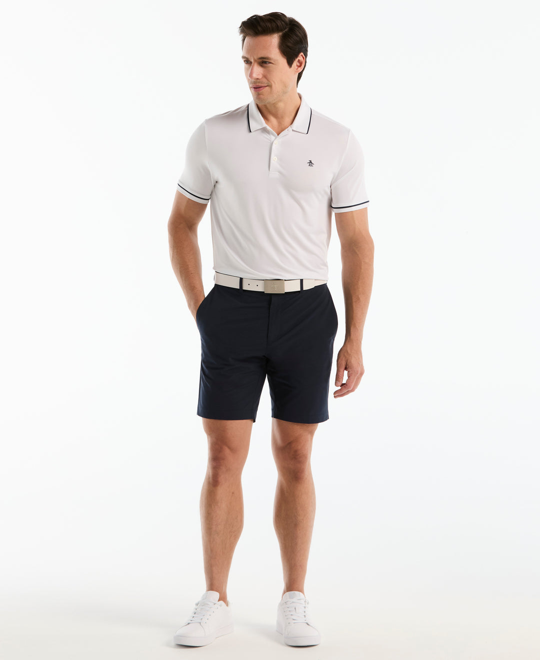 Contrast Tipping Solid Golf Polo-Golf Polos-Original Penguin