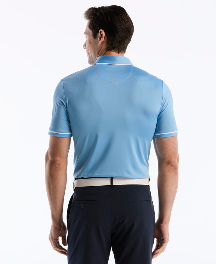 Contrast Tipping Solid Golf Polo (Blissful Blue) 