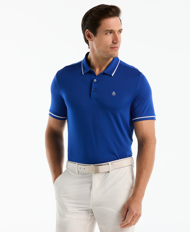 Contrast Tipping Solid Golf Polo-Golf Polos-Surf The Web-S-Original Penguin