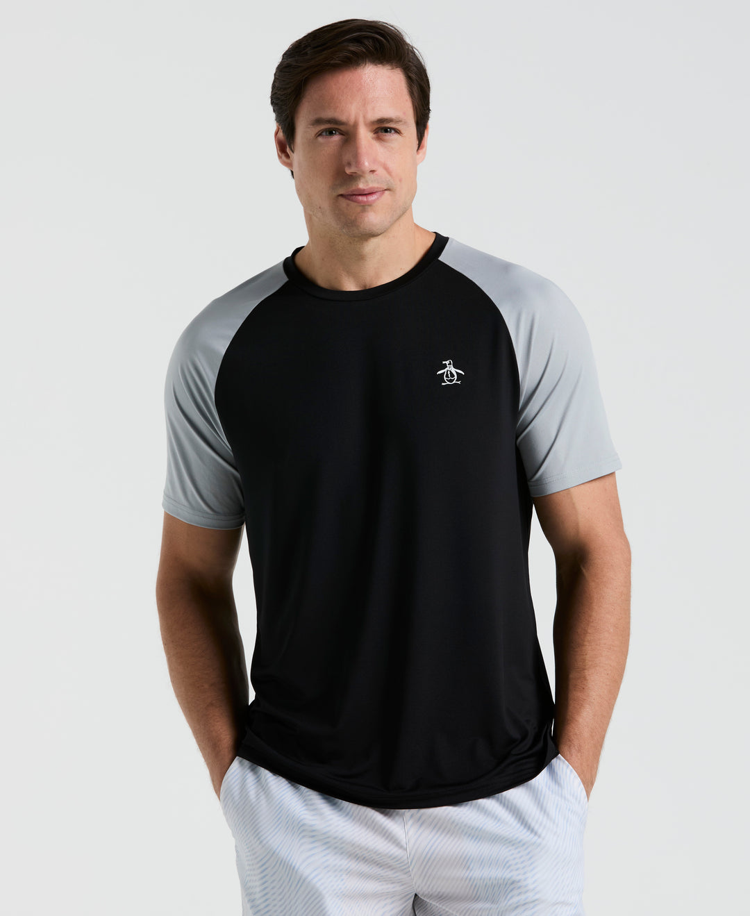 Tennis Blocked Performance Tee (Caviar) 