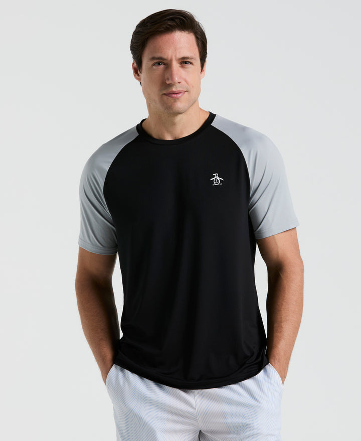 Tennis Blocked Performance Tee (Caviar) 