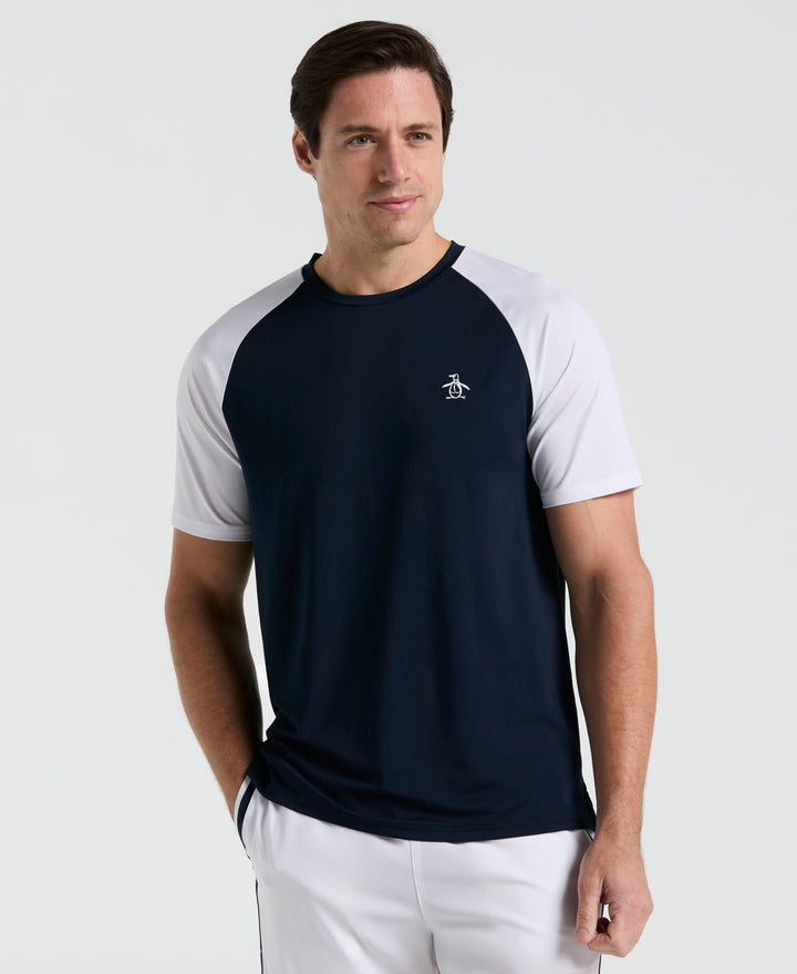 Core Blocked Performance Tennis Tee  (Black Iris) 