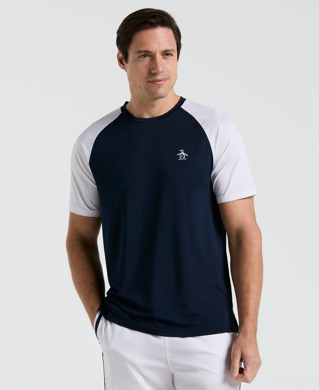 Core Blocked Performance Tennis Tee  (Black Iris) 