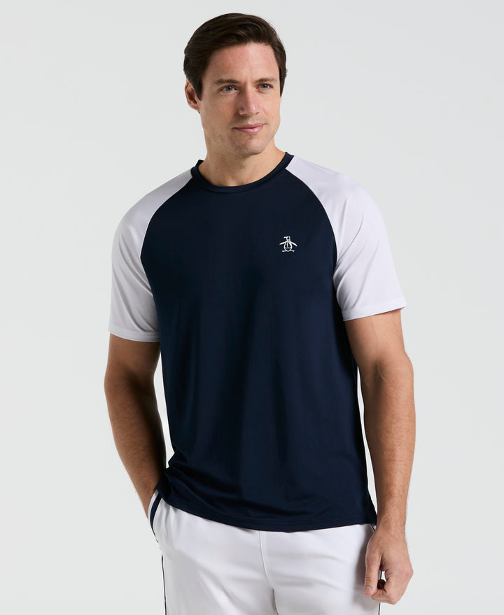 Core Blocked Performance Tennis Tee  (Black Iris) 