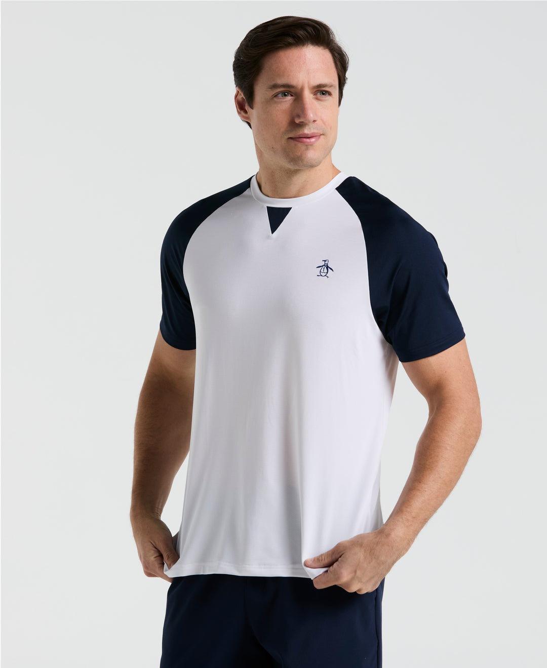 Performance Core Blocked Tennis Tee  (Bright White) 