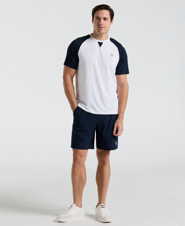 Performance Core Blocked Tennis Tee  (Bright White) 