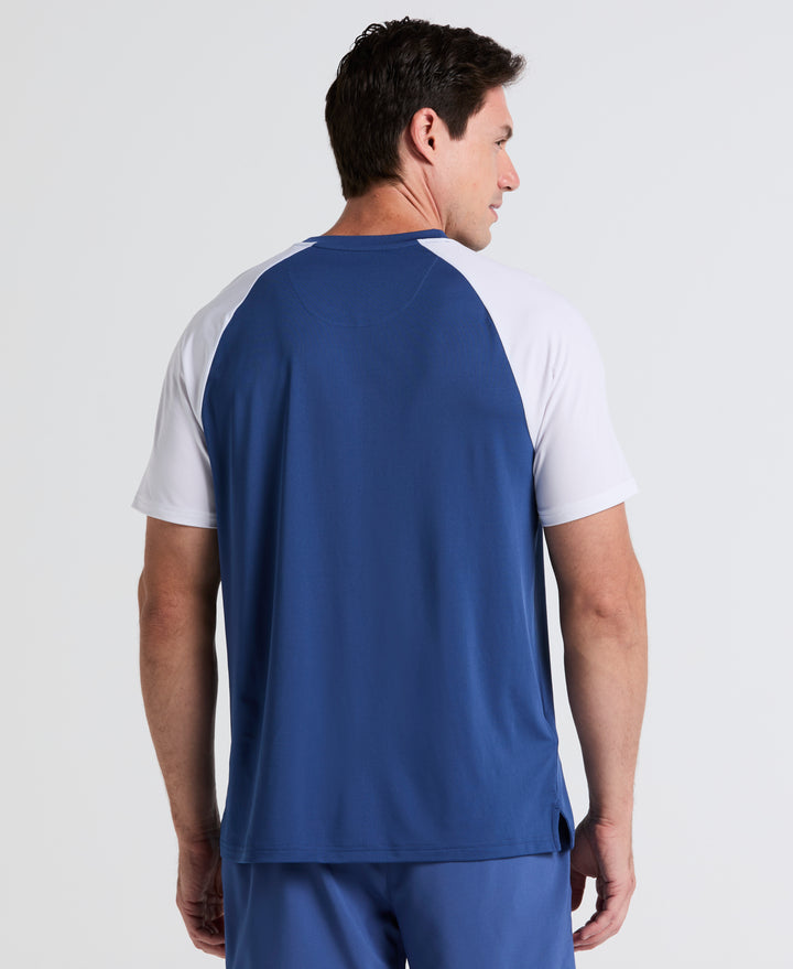 Tennis Blocked Performance Tee (True Navy) 