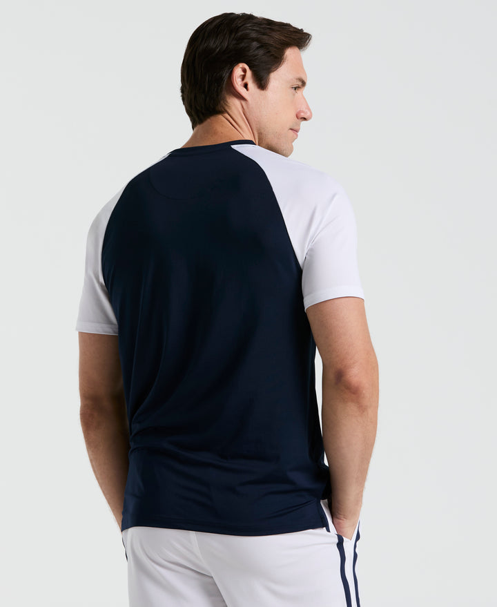 Core Blocked Performance Tennis Tee  (Black Iris) 