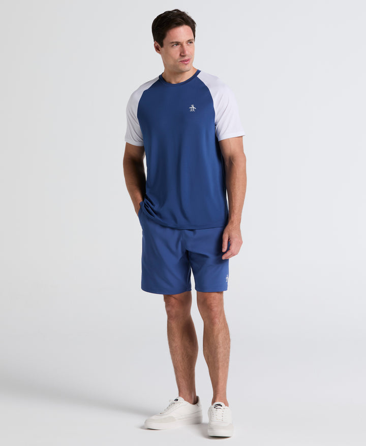 Tennis Blocked Performance Tee (True Navy) 