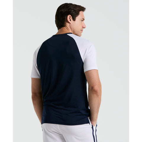 Core Blocked Performance Tennis Tee  (Black Iris) 