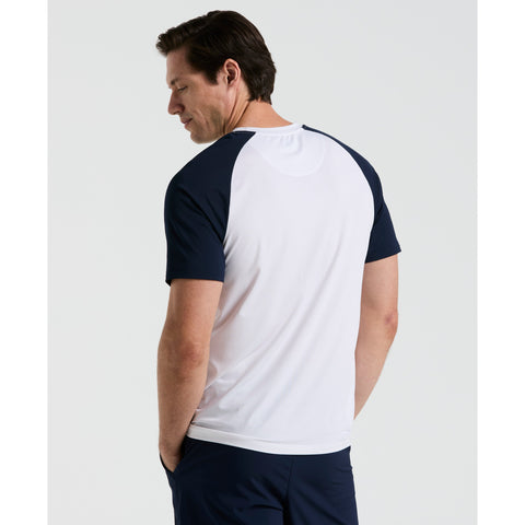 Performance Core Blocked Tennis Tee  (Bright White) 