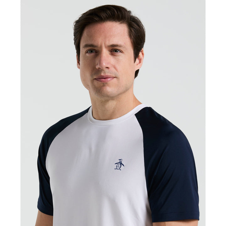 Performance Core Blocked Tennis Tee  (Bright White) 
