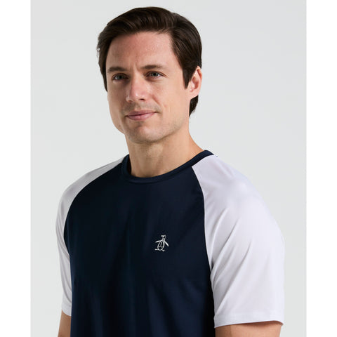 Core Blocked Performance Tennis Tee  (Black Iris) 