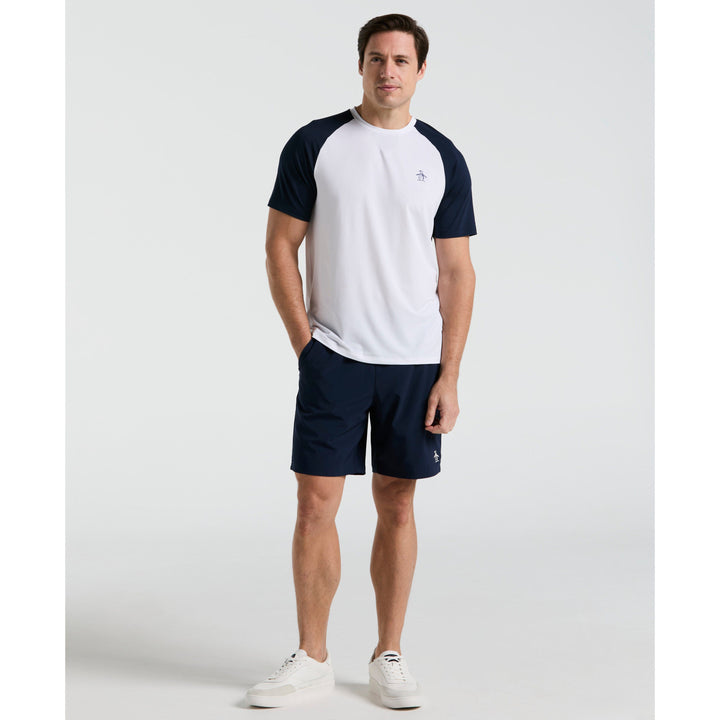 Performance Core Blocked Tennis Tee  (Bright White) 