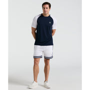 Core Blocked Performance Tennis Tee  (Black Iris) 
